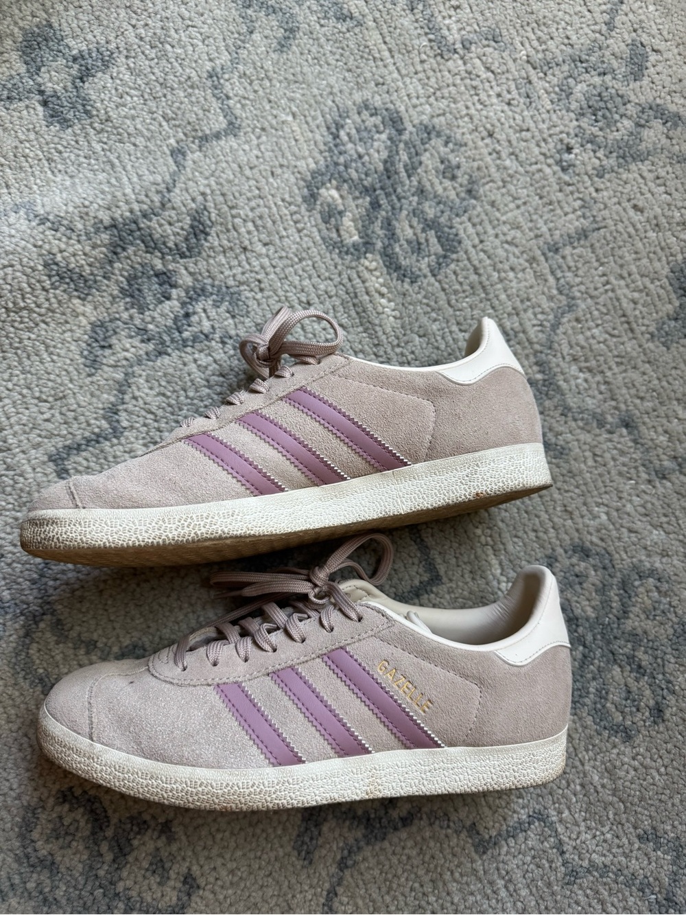 adidas Gazelle Women's Suede Sneakers in Dusty Mauve with Lilac Stripes